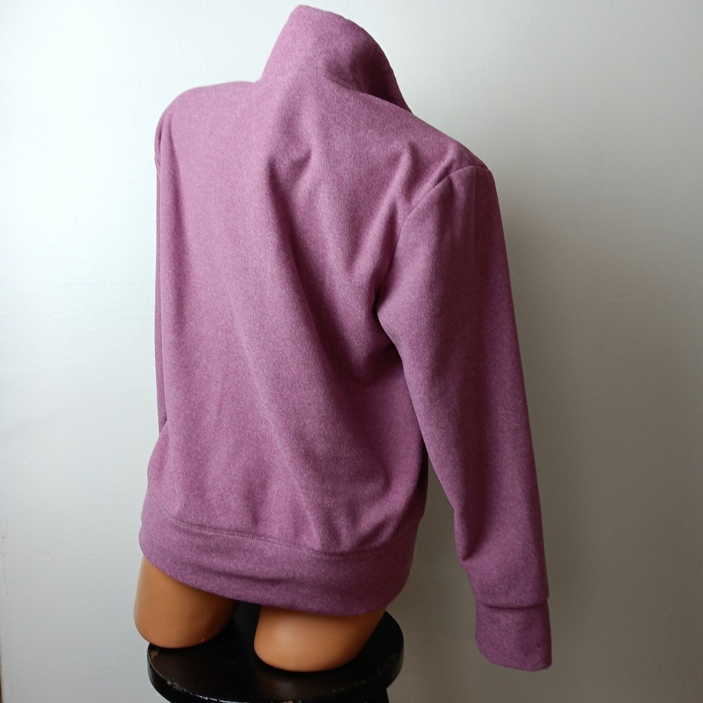 Adidas Golf Womens Medium Berry Purple Heather QTR Zip Kangaroo Pocket Pullover - Picture 2 of 12